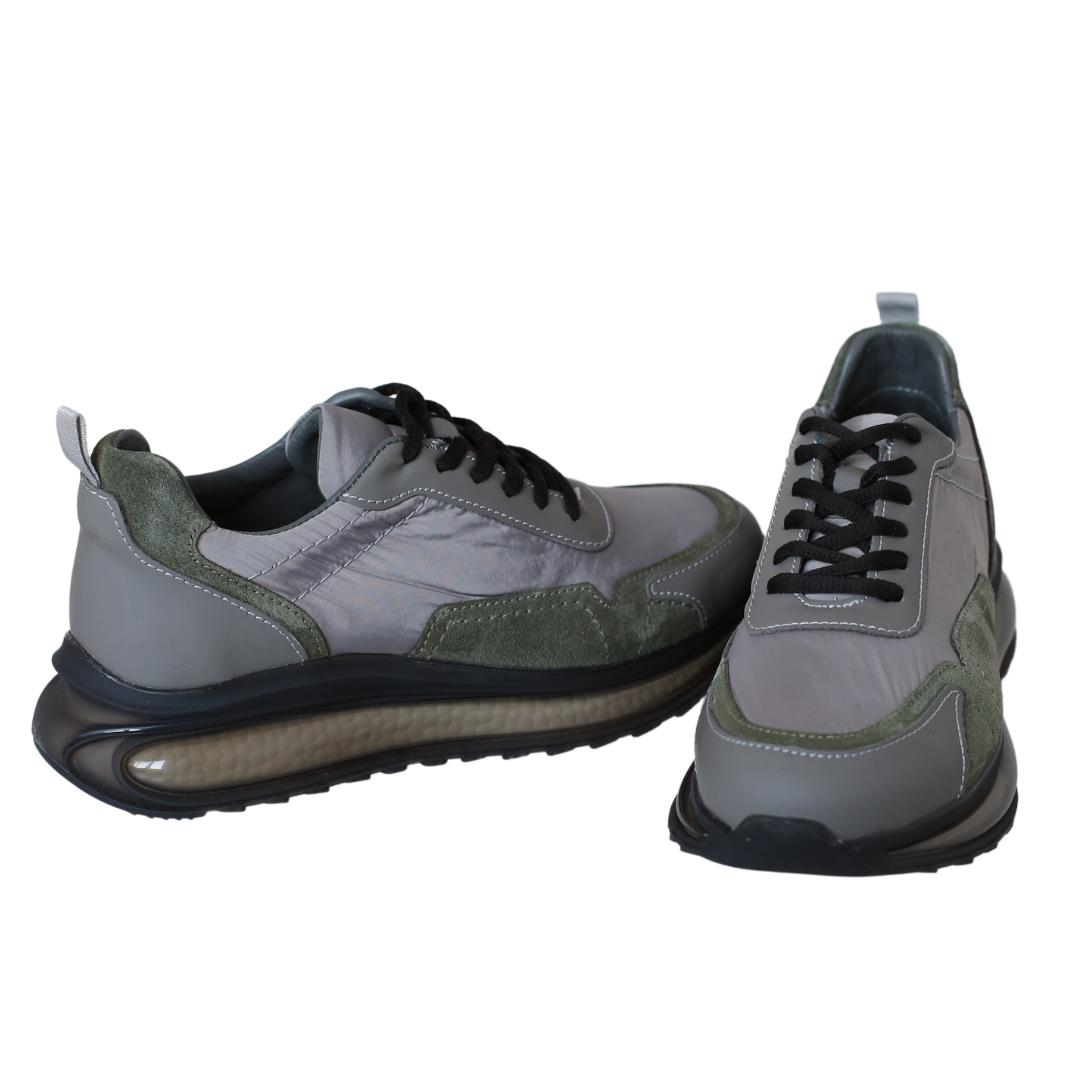 Gri Deri Erkek Sneaker