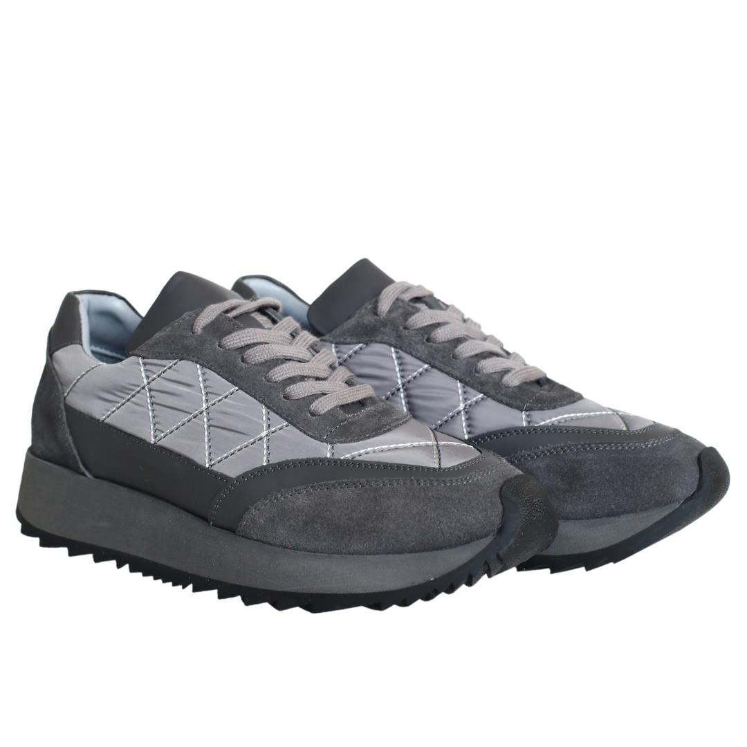 Gri Kadın Bağcık Detaylı Sneaker