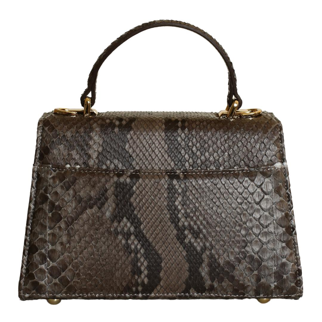 Gri Python Deri Kadın El Çantası