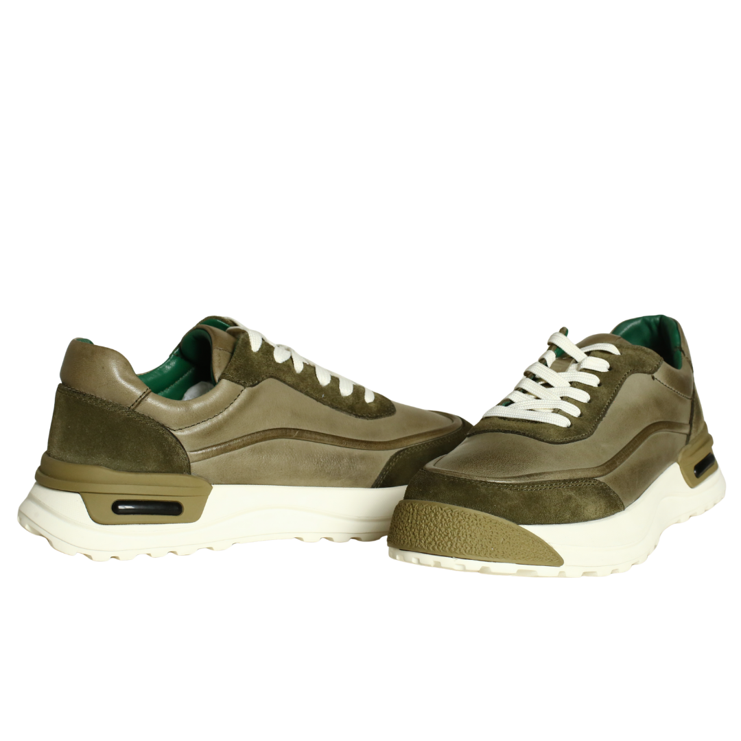 Haki Deri Erkek Sneaker