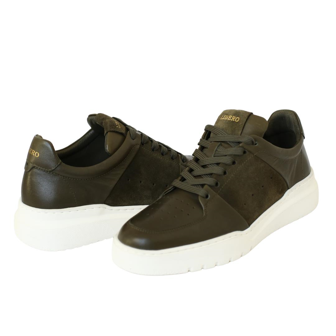 Haki Deri Erkek Sneaker