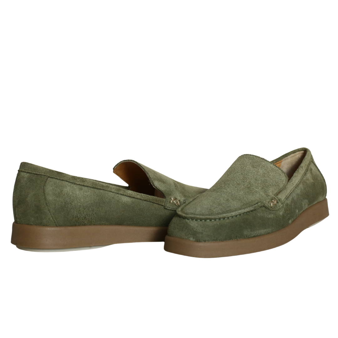 Haki Süet Kadın Loafer