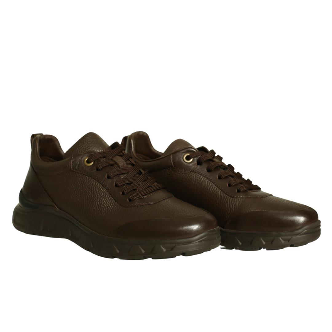 Kahve Deri Erkek Bağcıklı Sneaker