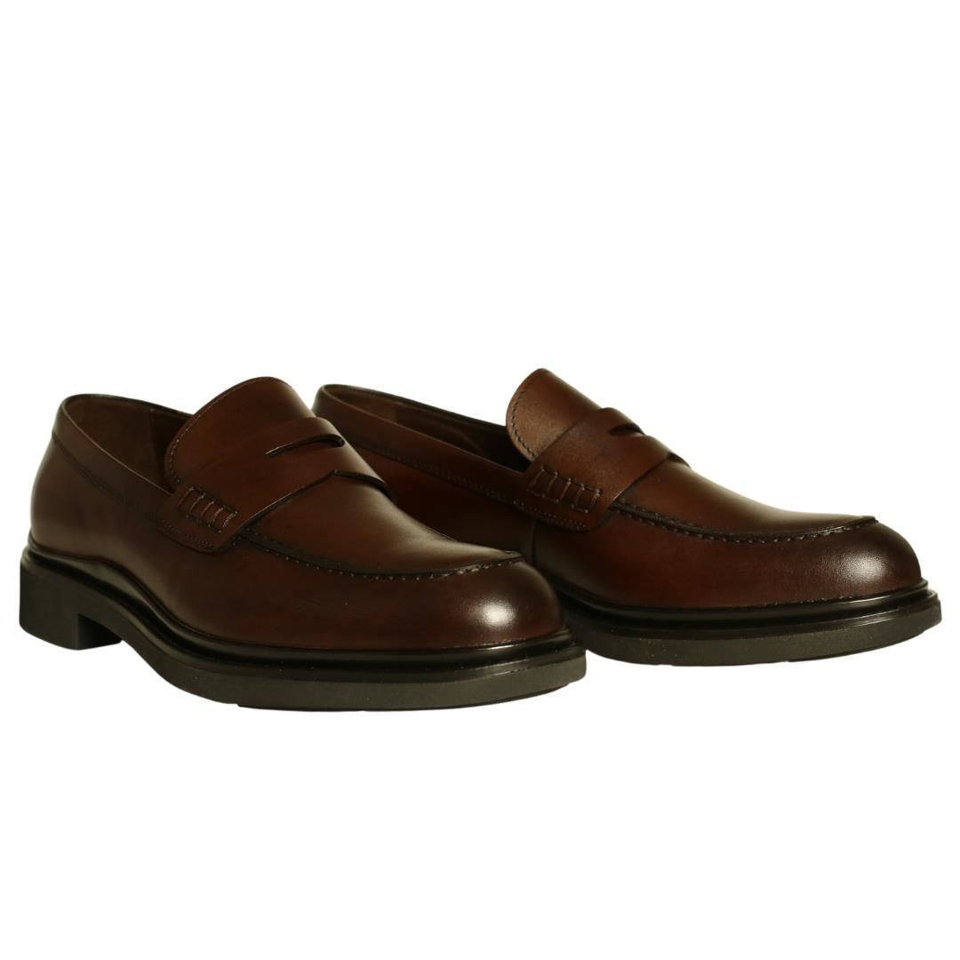 Kahve Deri Erkek Loafer