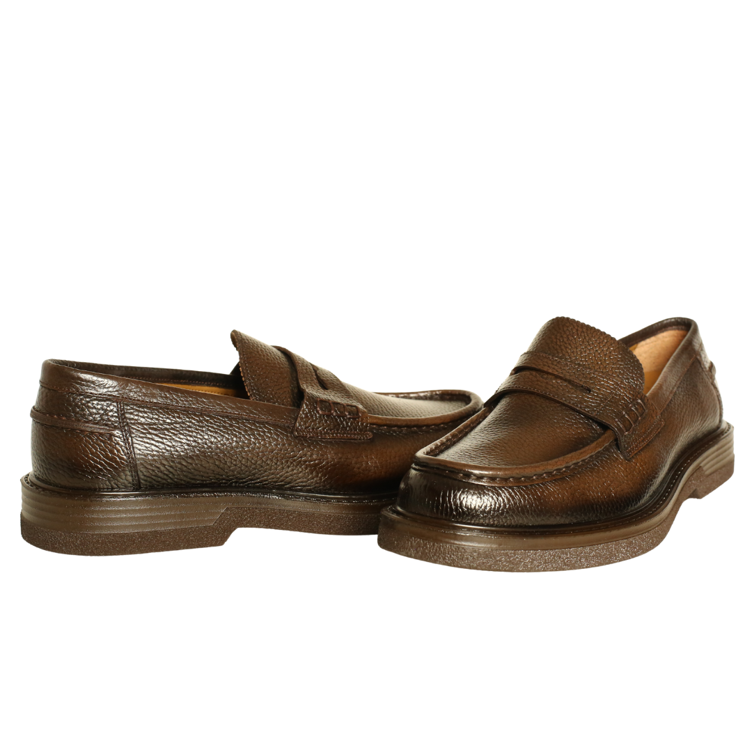 Kahve Deri Erkek Loafer