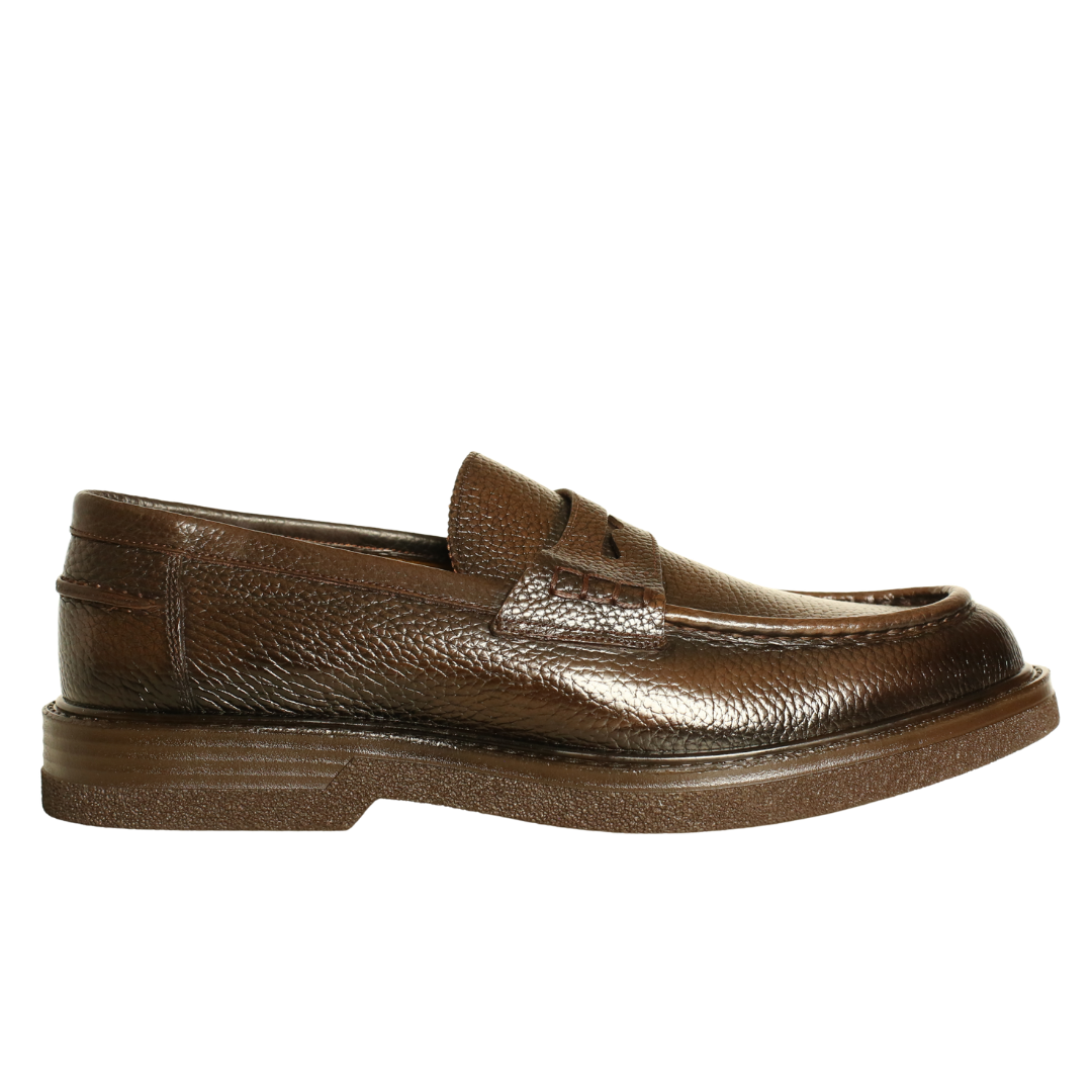Kahve Deri Erkek Loafer