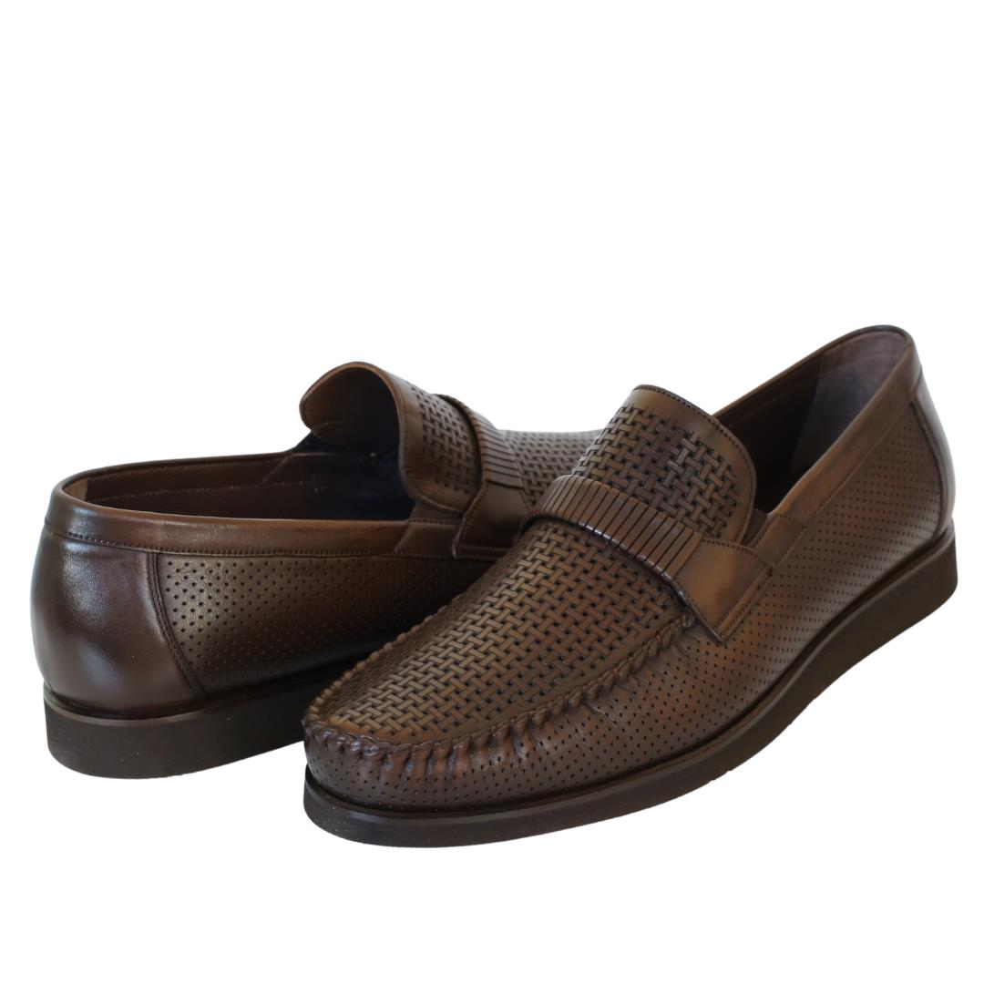 Kahve Deri Erkek Loafer Ayakkabı
