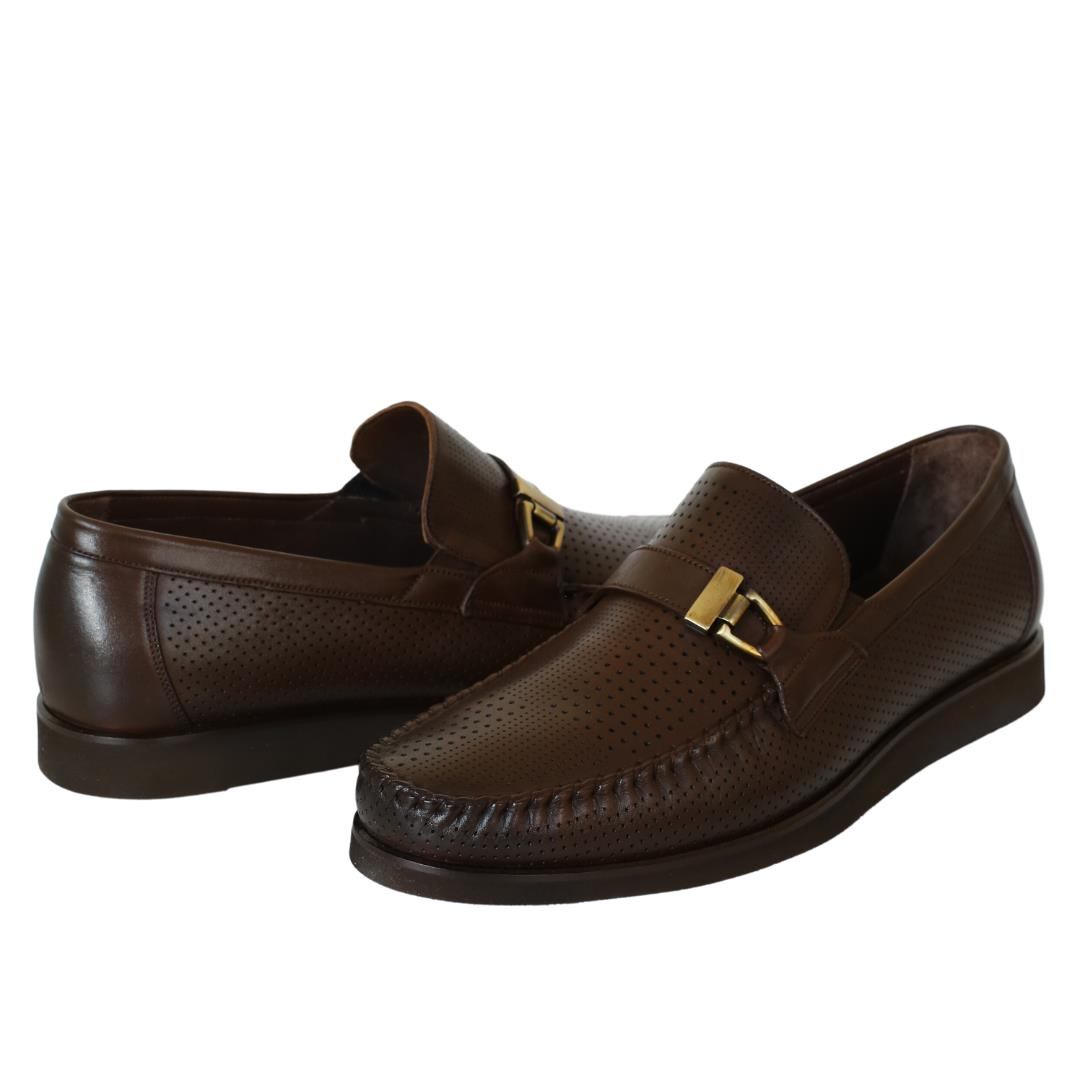 Kahve Deri Erkek Loafer Ayakkabı