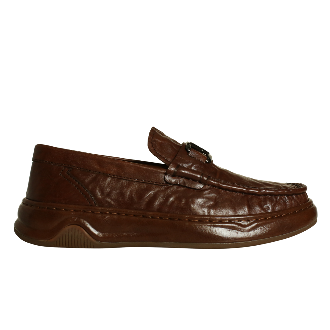 Kahve Deri Erkek Tokalı Loafer