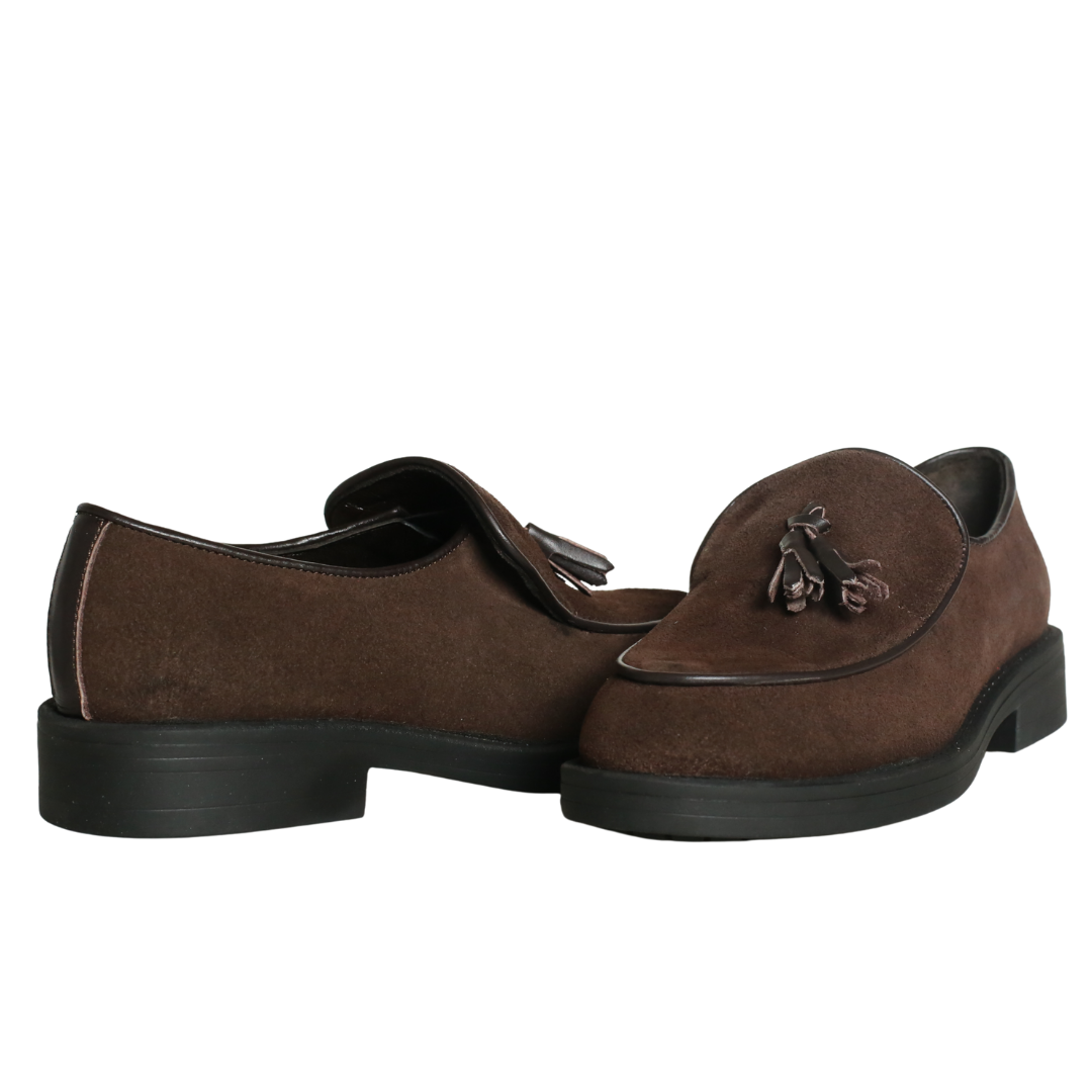 Kahve Süet Kadın Püsküllü Loafer