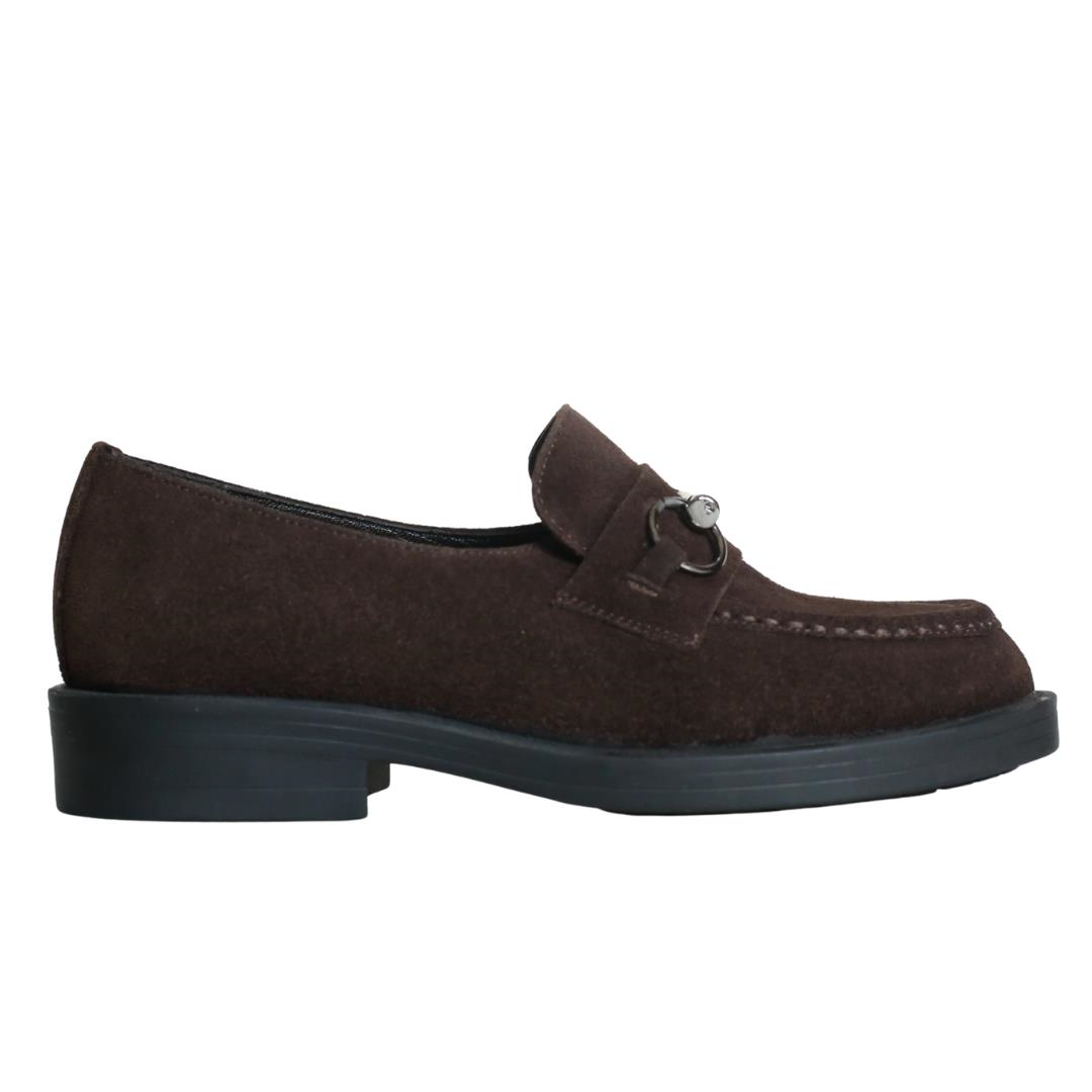 Kahve Süet Kadın Tokalı Loafer