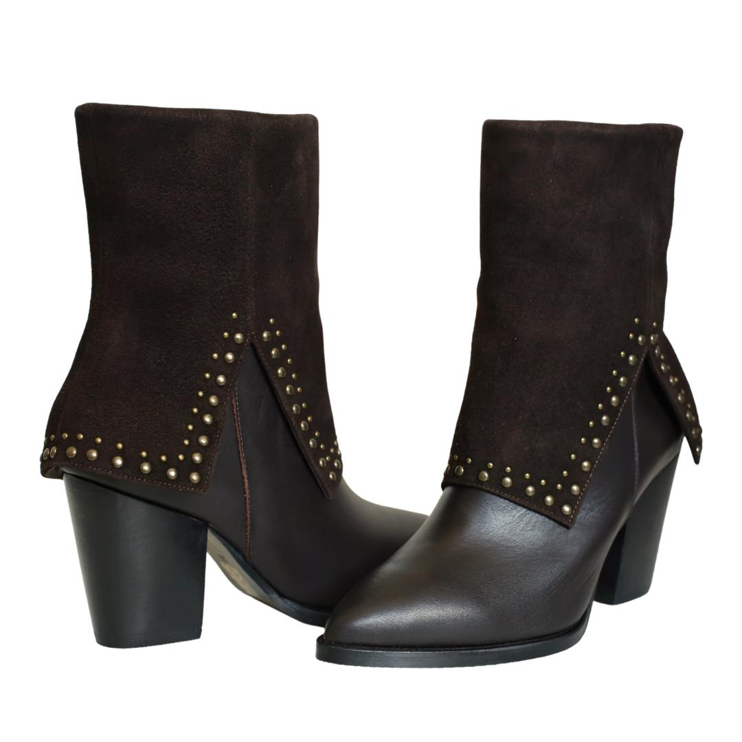 Kahve Süet Kadın Western Bot