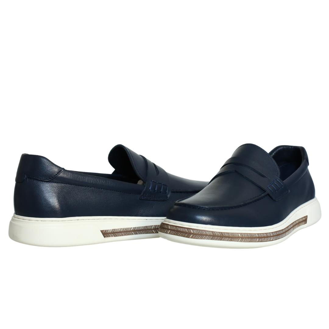 Lacivert Deri Erkek Loafer