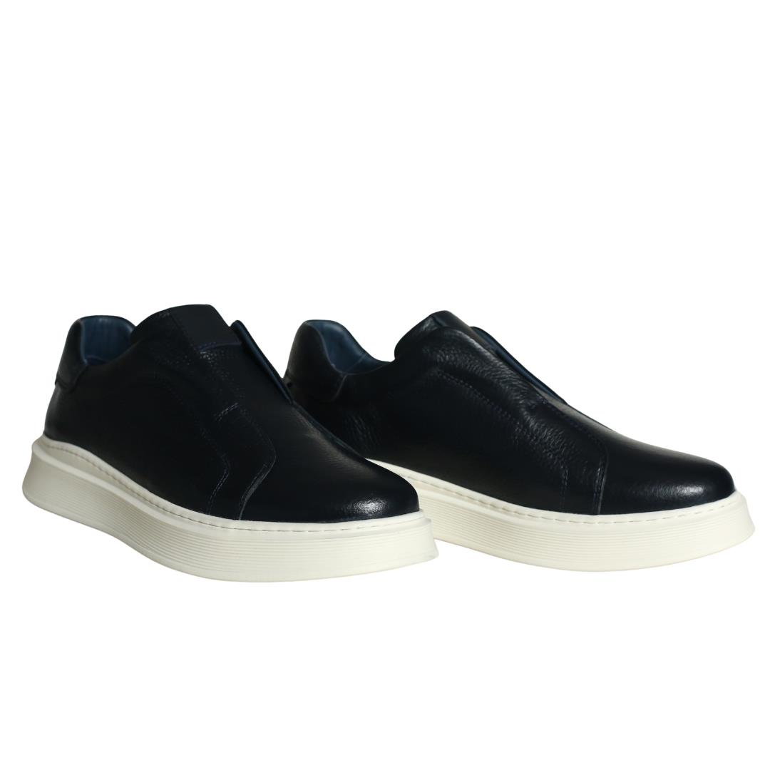Lacivert Deri Erkek Sneaker