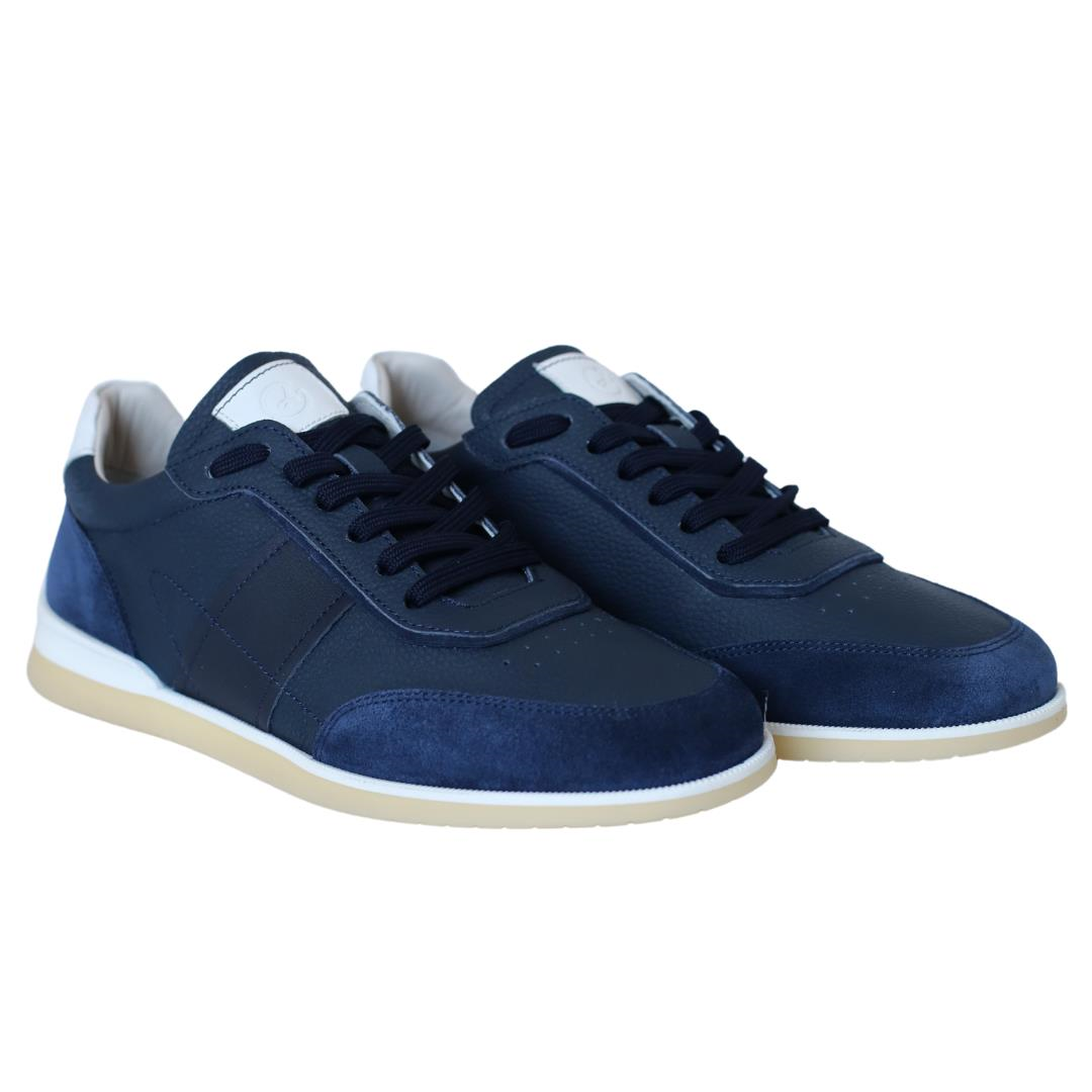 Lacivert Deri Erkek Sneaker