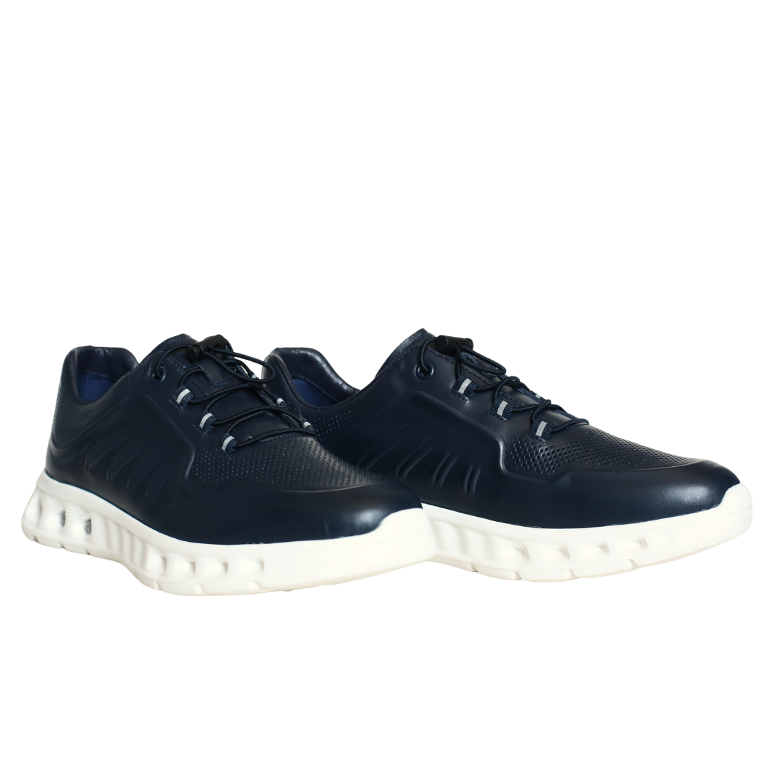 Lacivert Deri Erkek Sneaker
