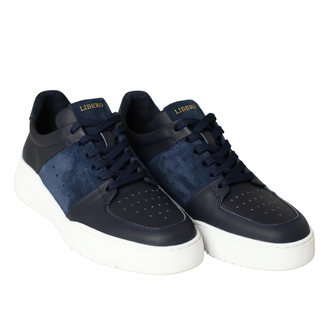 Lacivert Deri Erkek Sneaker