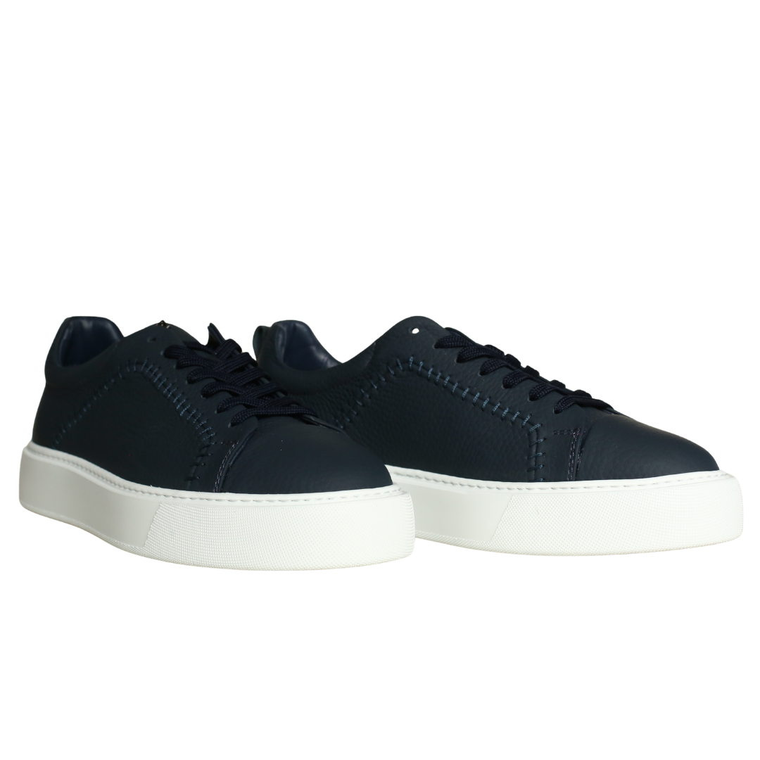 Lacivert Deri Erkek Sneaker