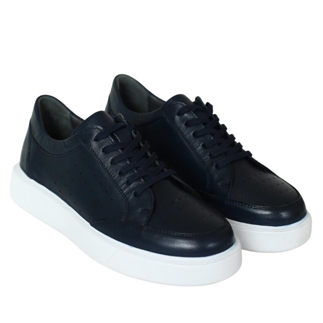 Lacivert Deri Erkek Sneaker