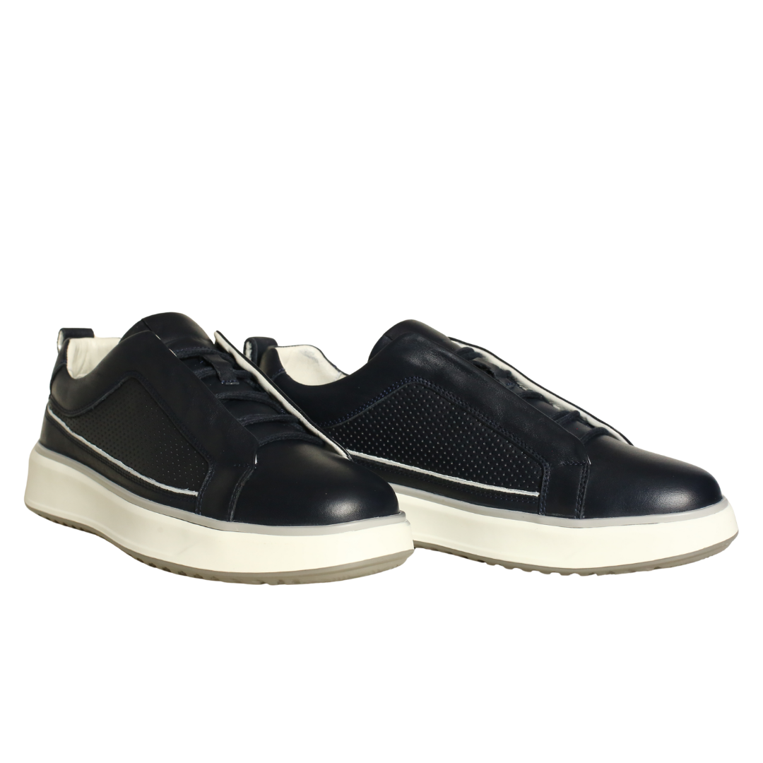 Lacivert Deri Erkek Sneaker