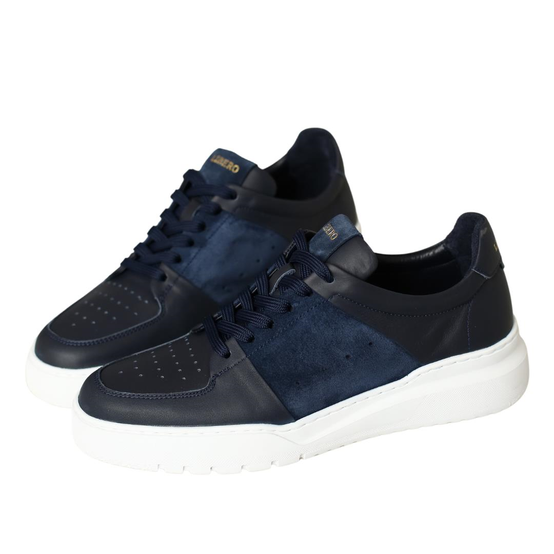 Lacivert Deri Erkek Sneaker