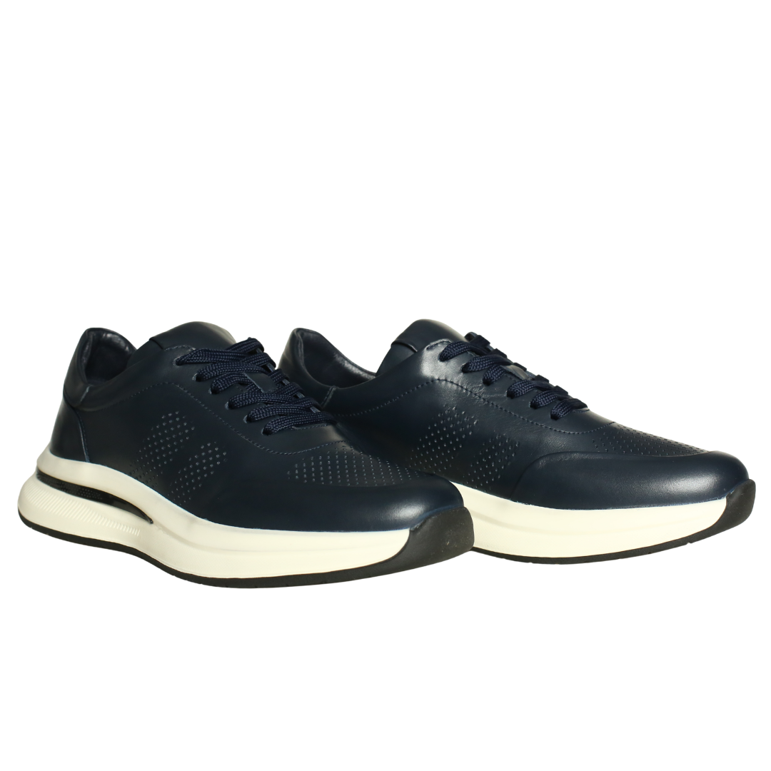 Lacivert Deri Erkek Sneaker