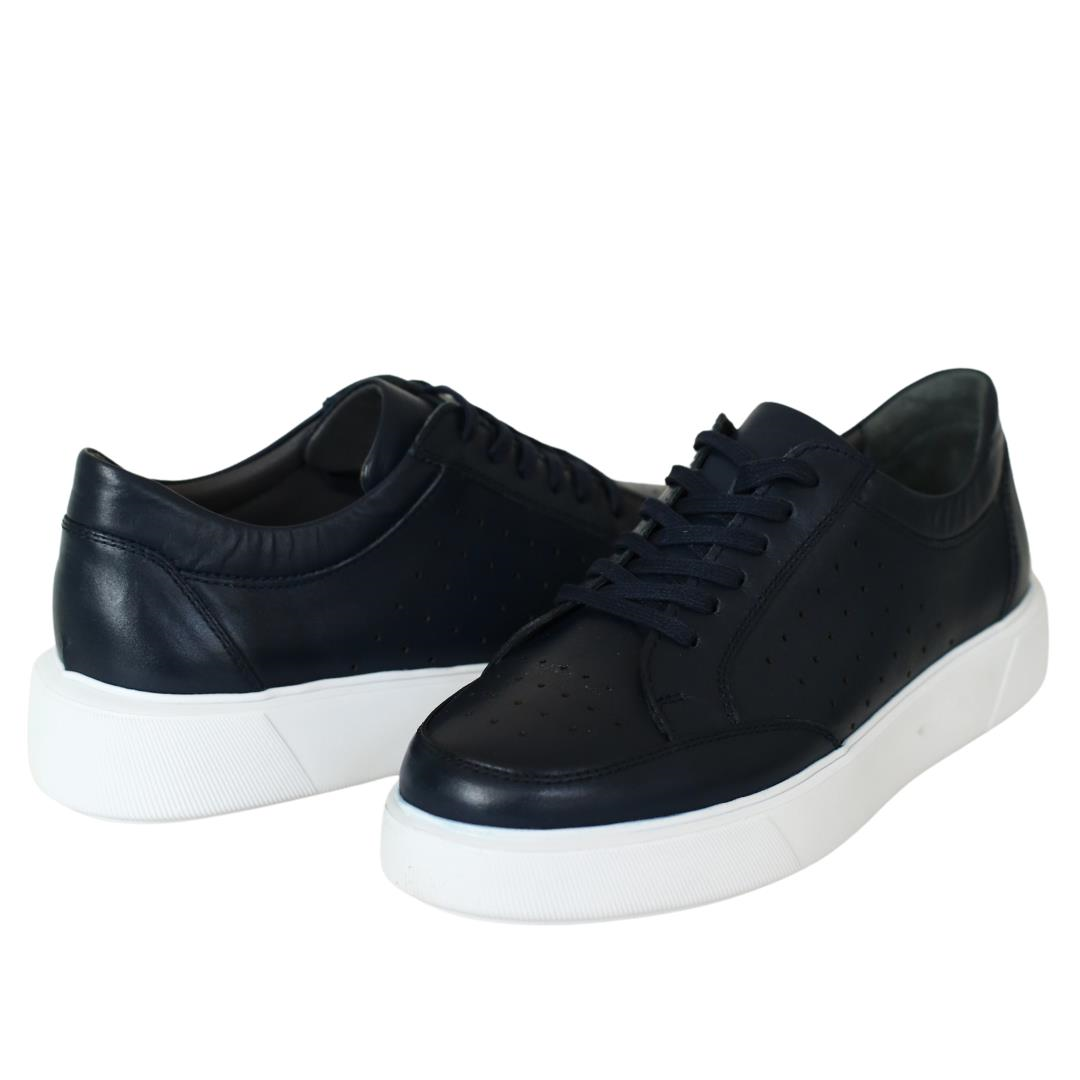 Lacivert Deri Erkek Sneaker