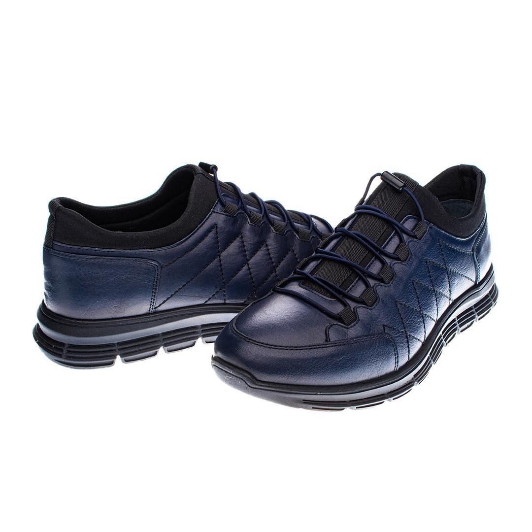 Lacivert Deri Erkek Sneaker