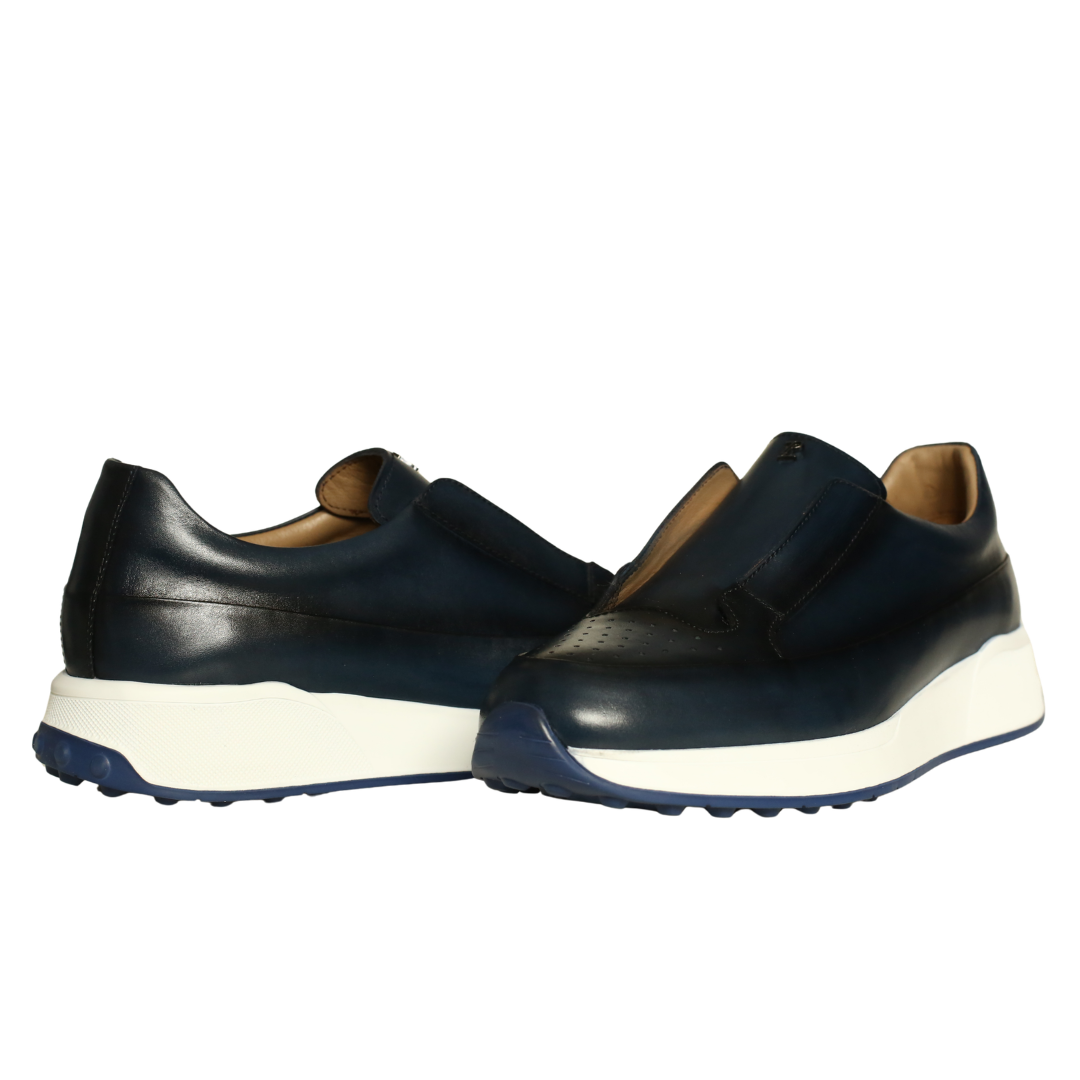 Lacivert Deri Erkek Sneaker