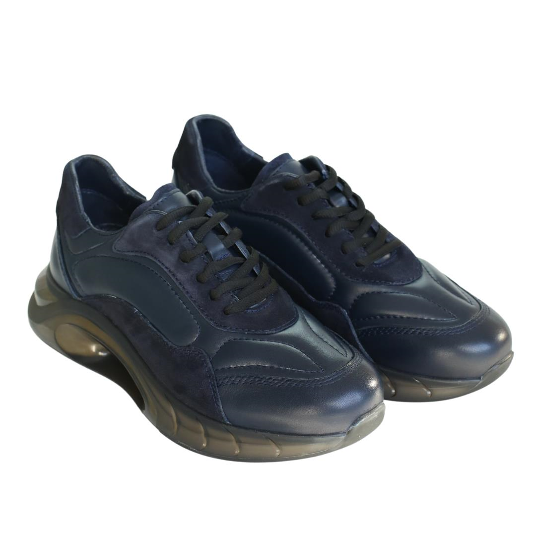 Lacivert Deri Erkek Sneaker