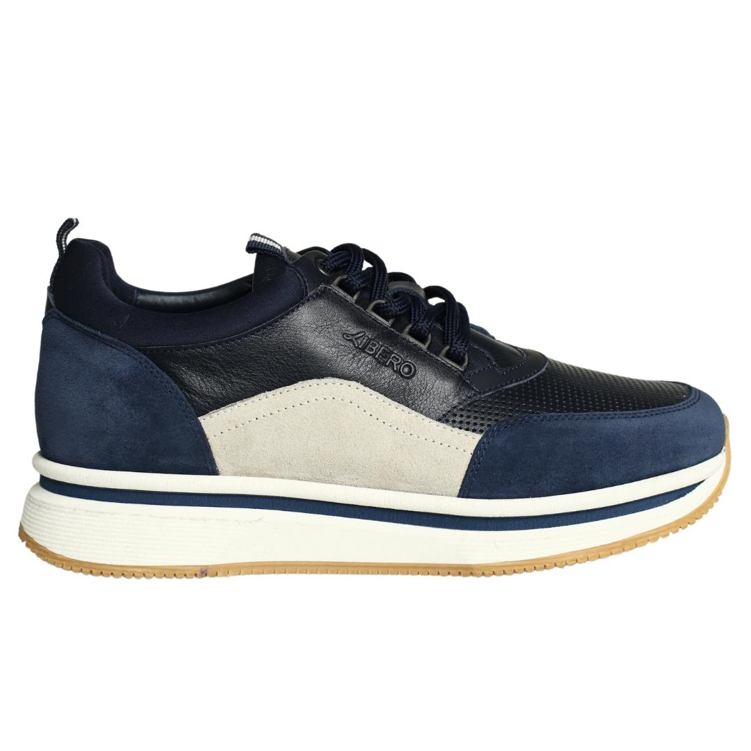 Lacivert Deri Erkek Sneaker