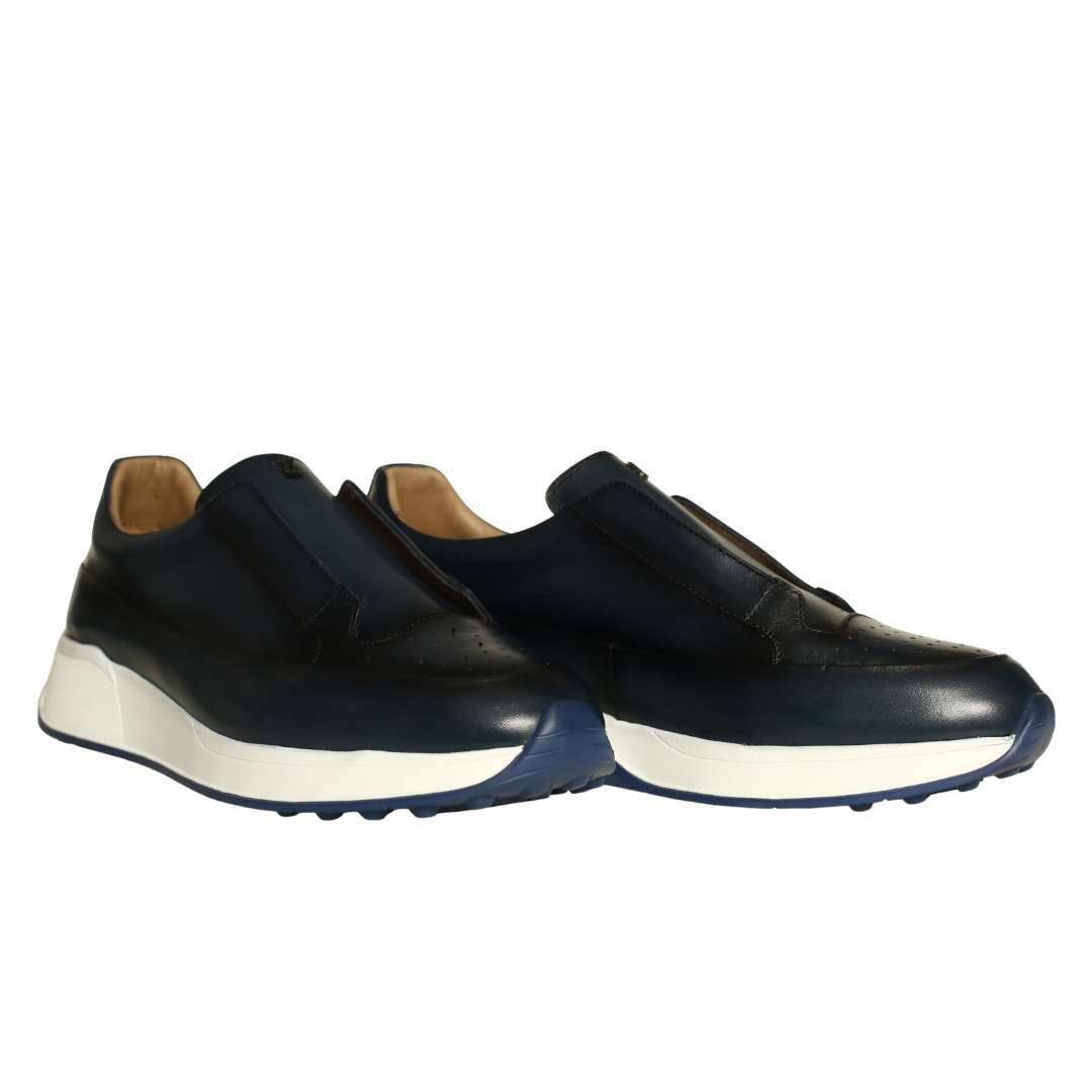 Lacivert Deri Erkek Sneaker