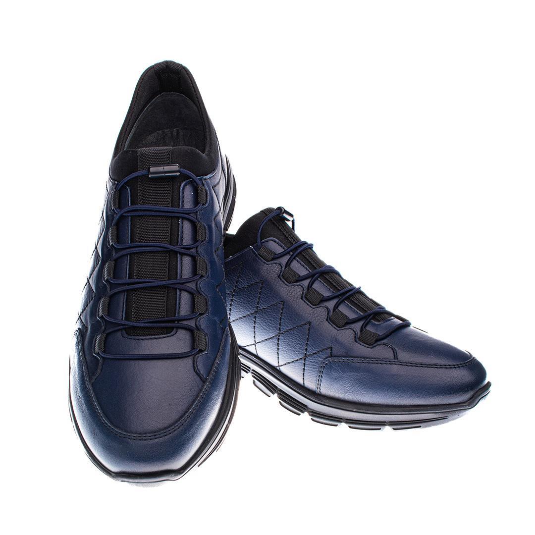 Lacivert Deri Erkek Sneaker