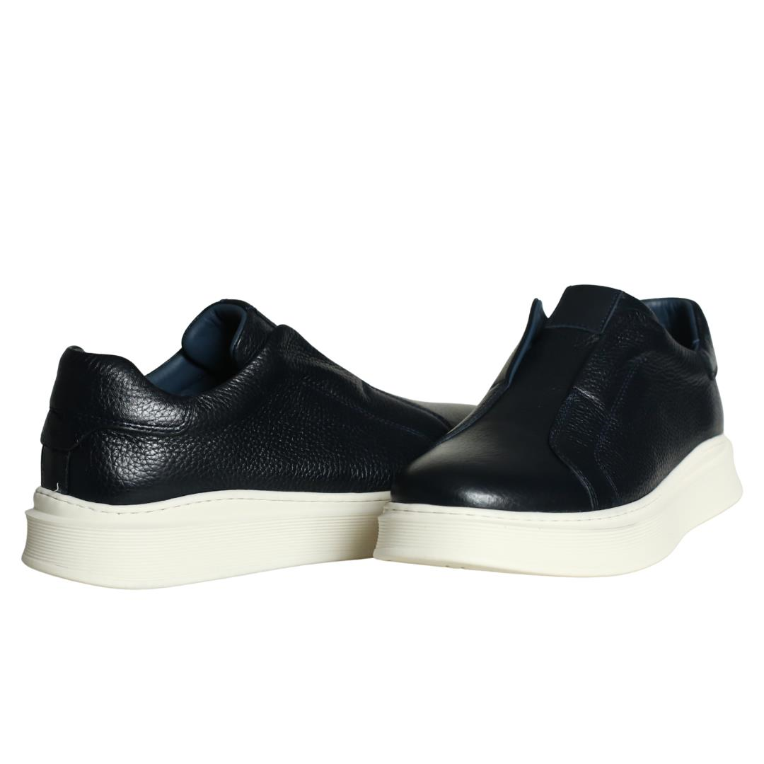 Lacivert Deri Erkek Sneaker