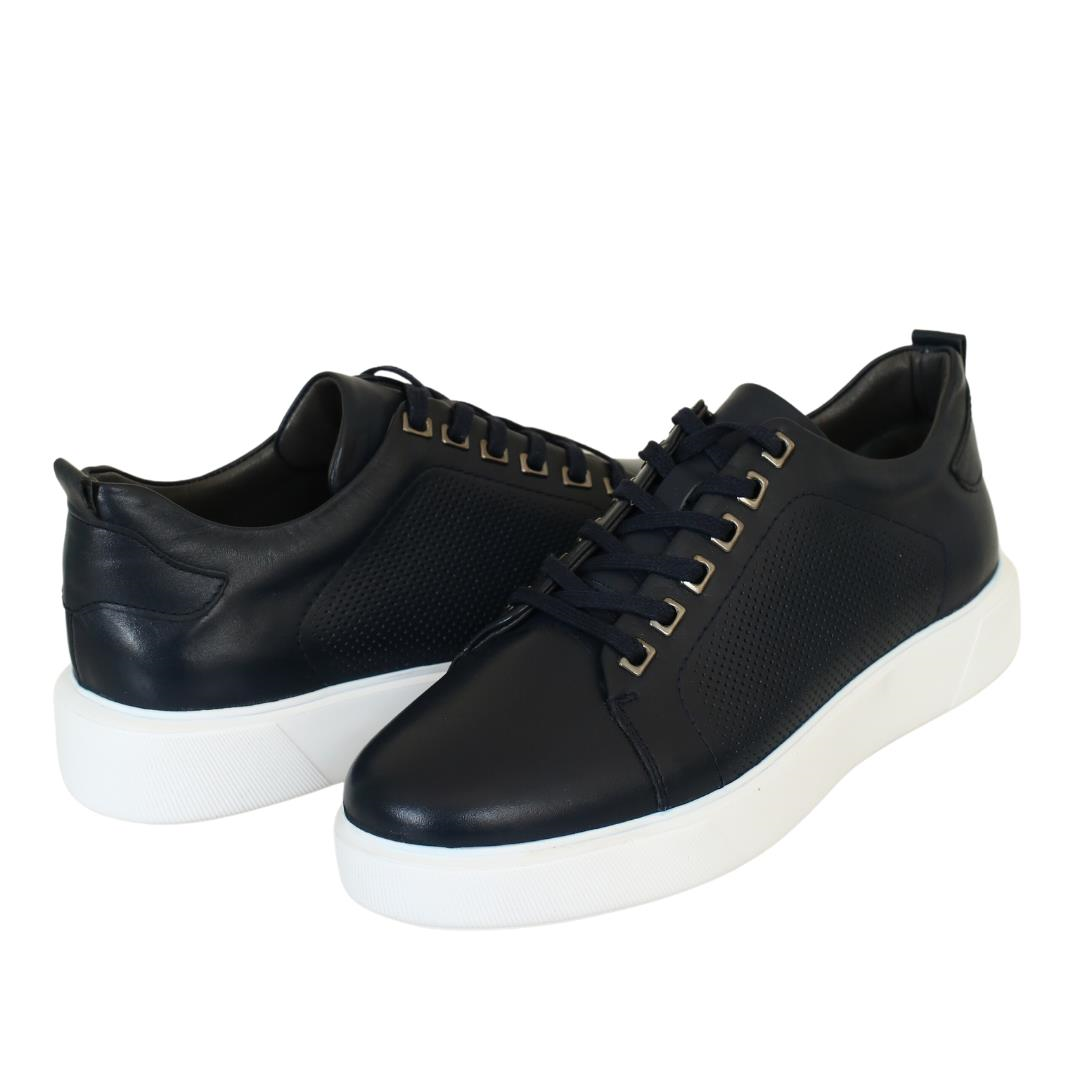 Lacivert Deri Erkek Sneaker