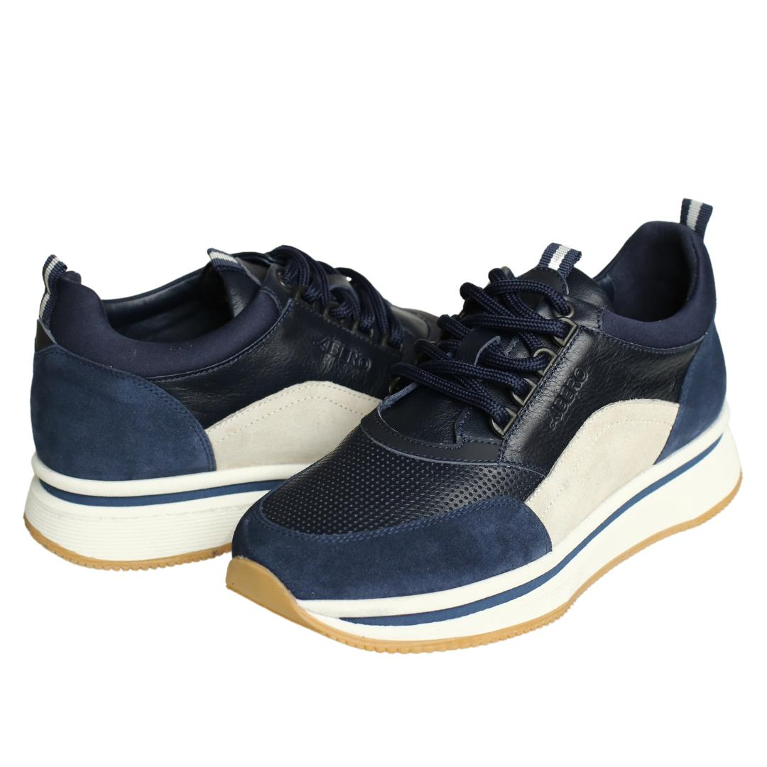 Lacivert Deri Erkek Sneaker