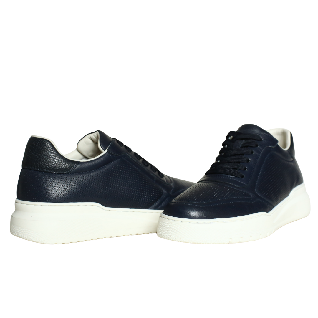 Lacivert Deri Erkek Sneaker