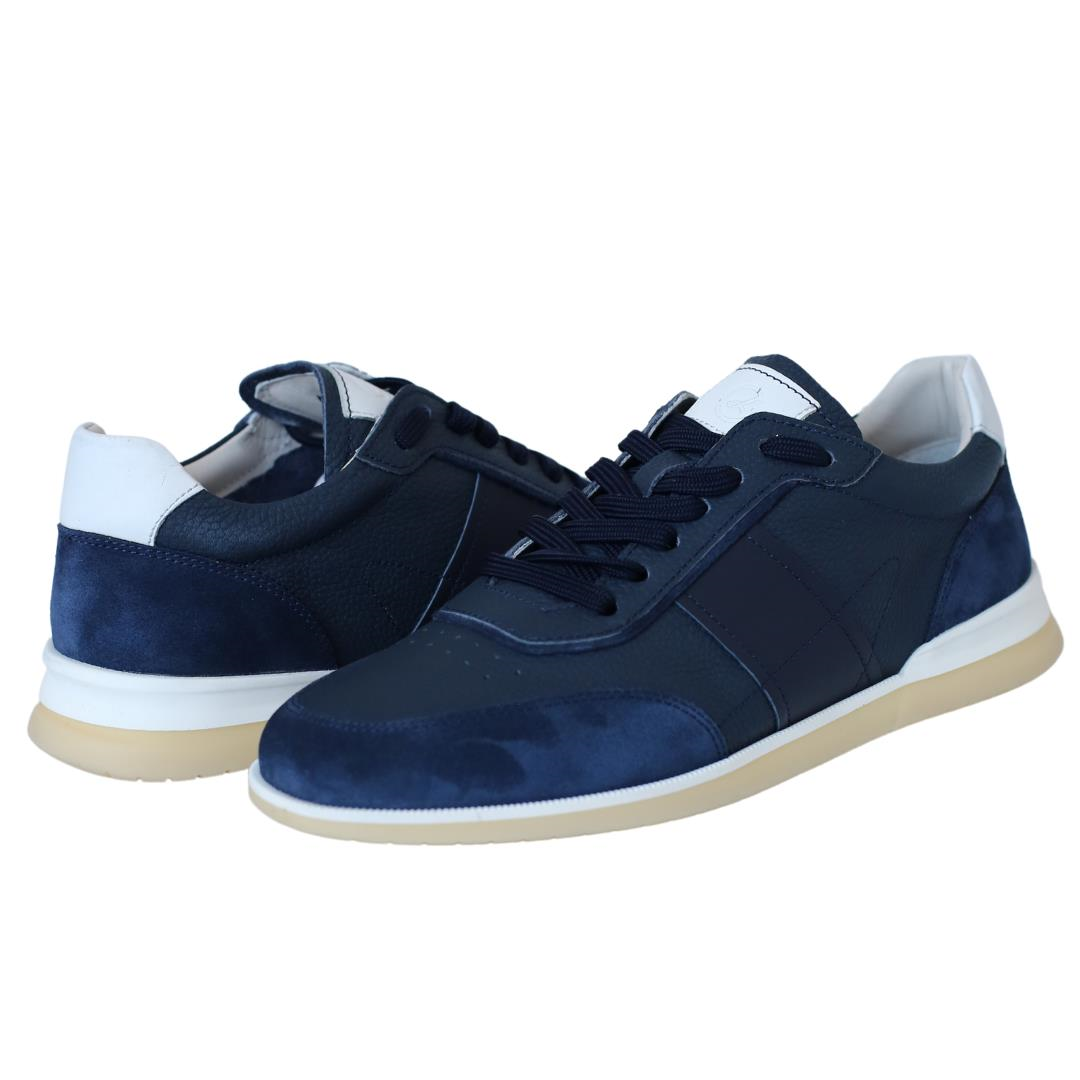 Lacivert Deri Erkek Sneaker