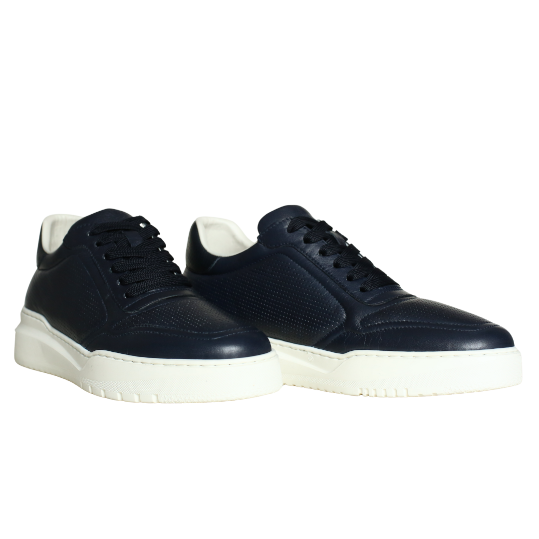 Lacivert Deri Erkek Sneaker