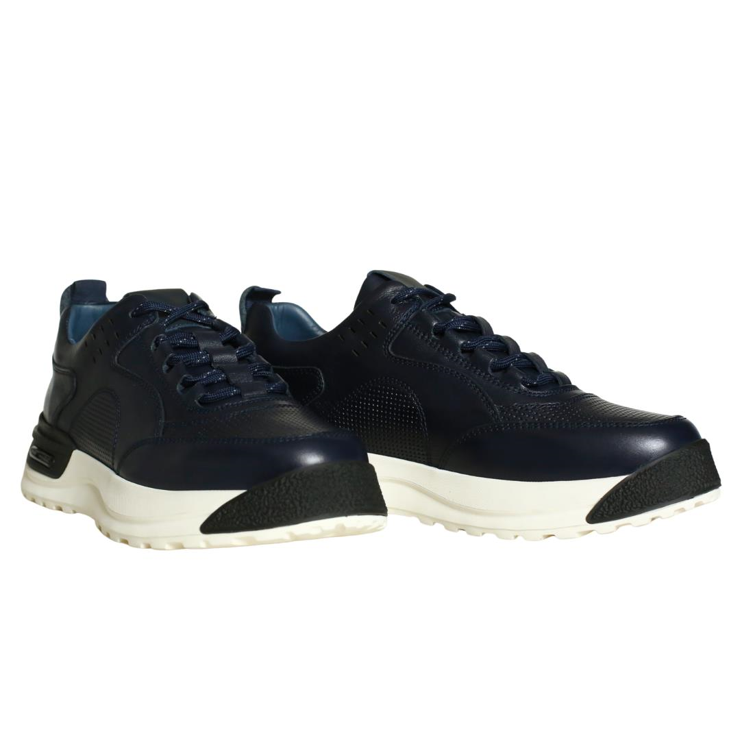 Lacivert Deri Erkek Sneaker