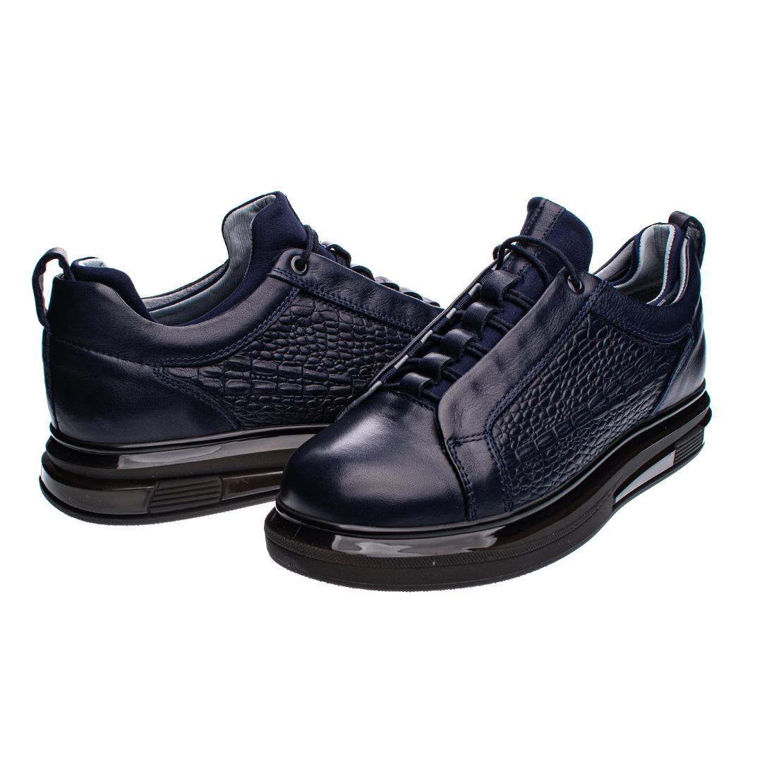 Lacivert Deri Erkek Sneaker