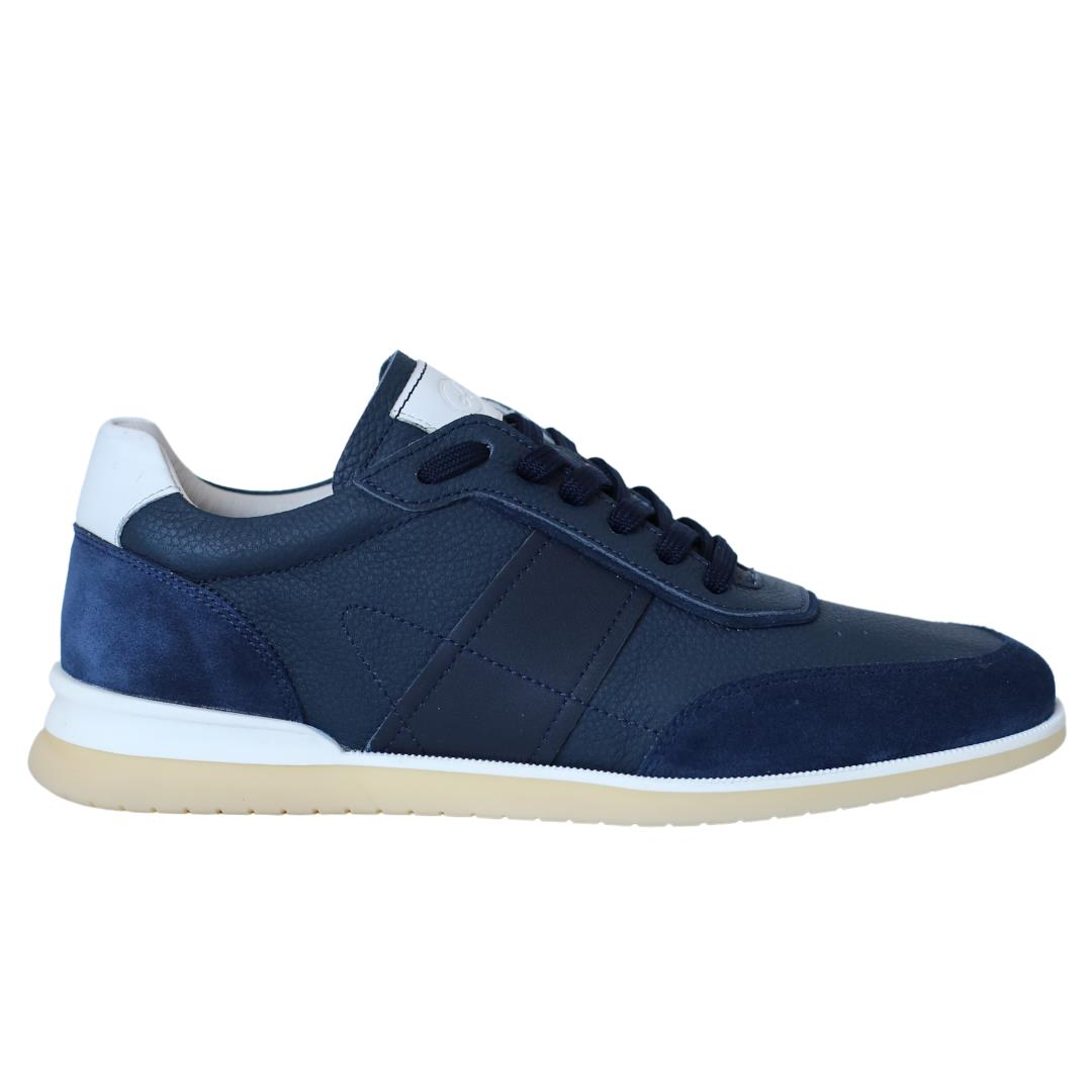 Lacivert Deri Erkek Sneaker