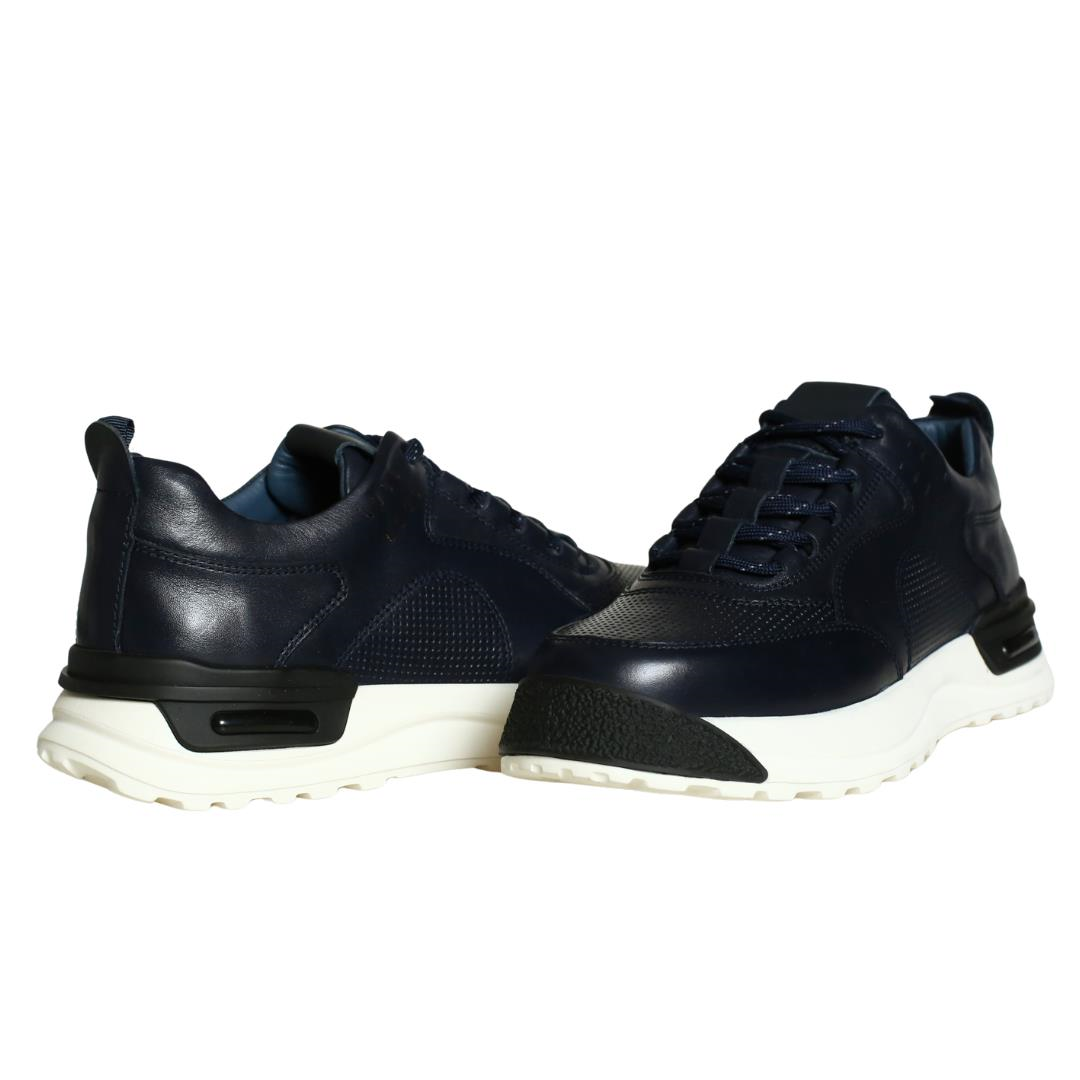 Lacivert Deri Erkek Sneaker