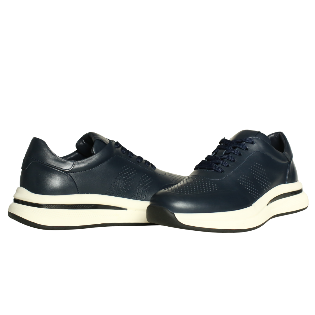 Lacivert Deri Erkek Sneaker