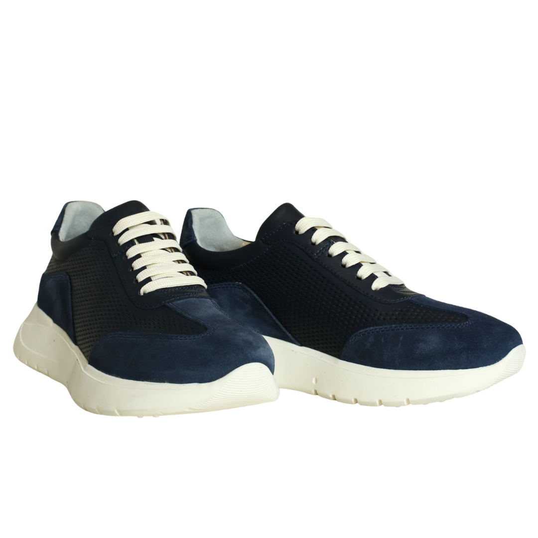 Lacivert Deri Kadın Sneaker