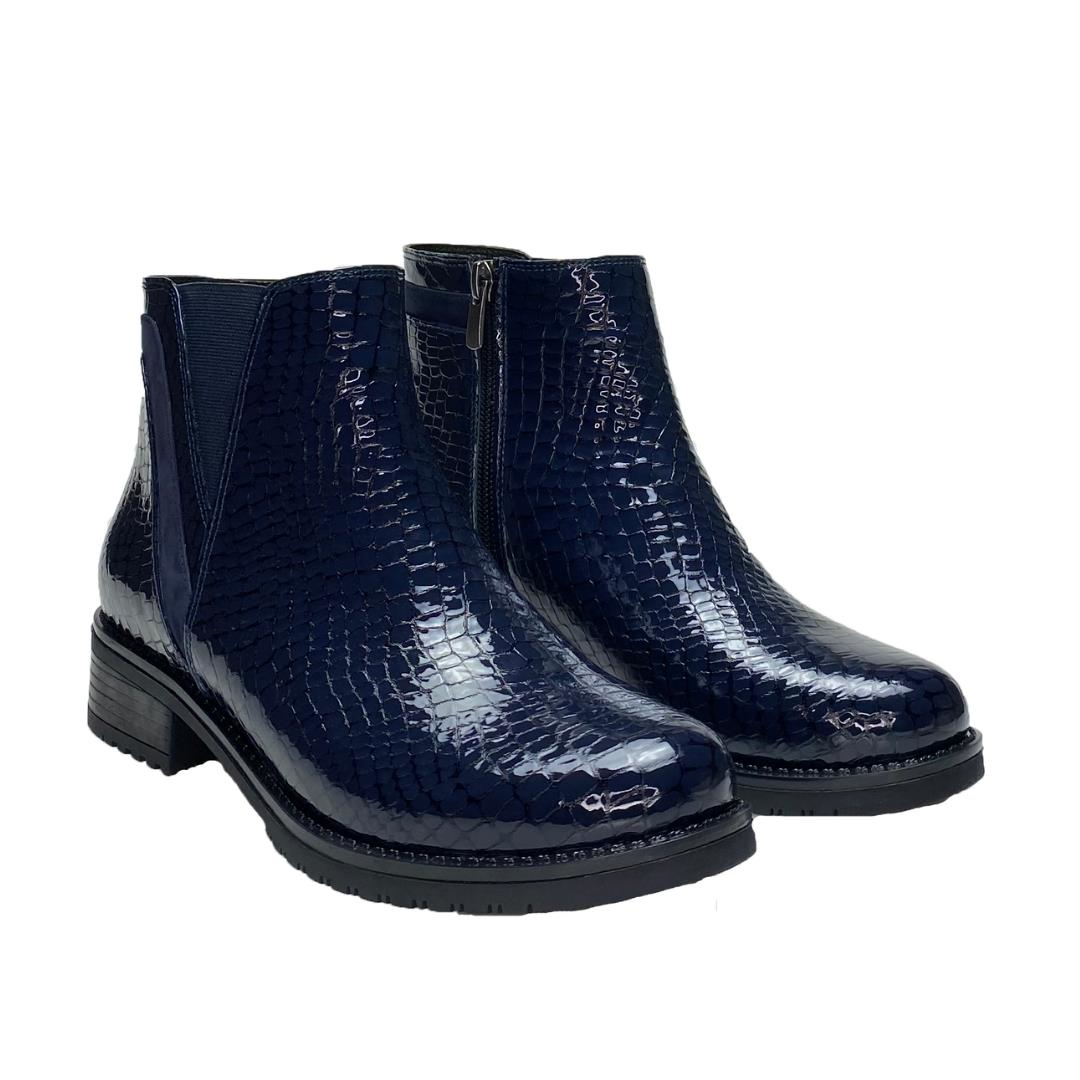 Lacivert Python Baskı Kadın Günlük Bot