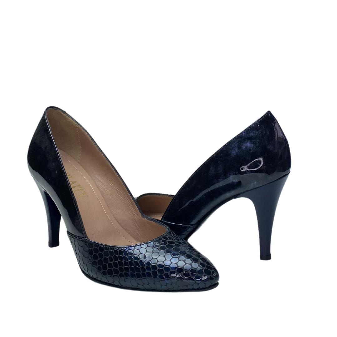 Lacivert Python Baskı Kadın Stiletto Ayakkabı