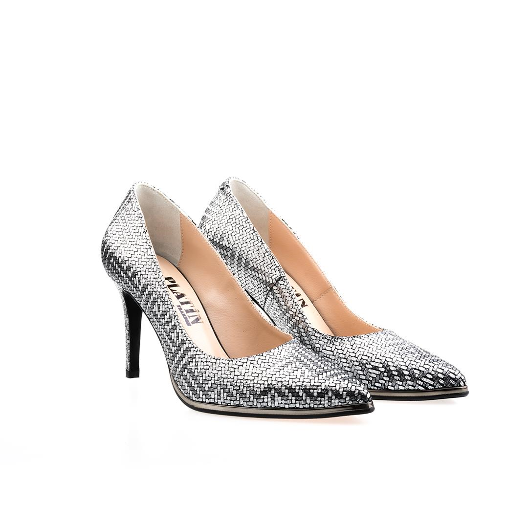Lame Baskı Kadın Stiletto Ayakkabı