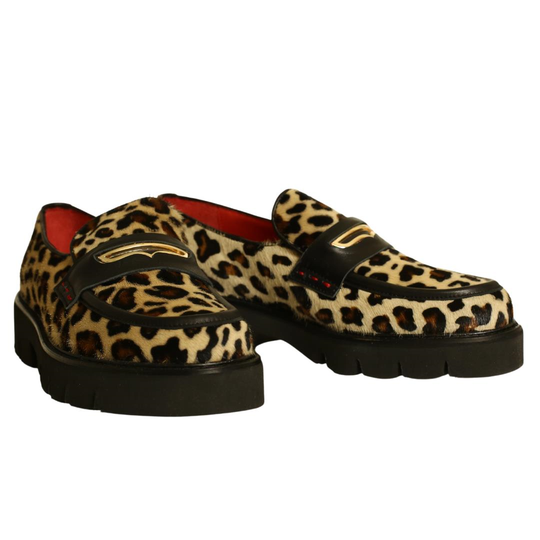 Leopar Deri Kadın Loafer