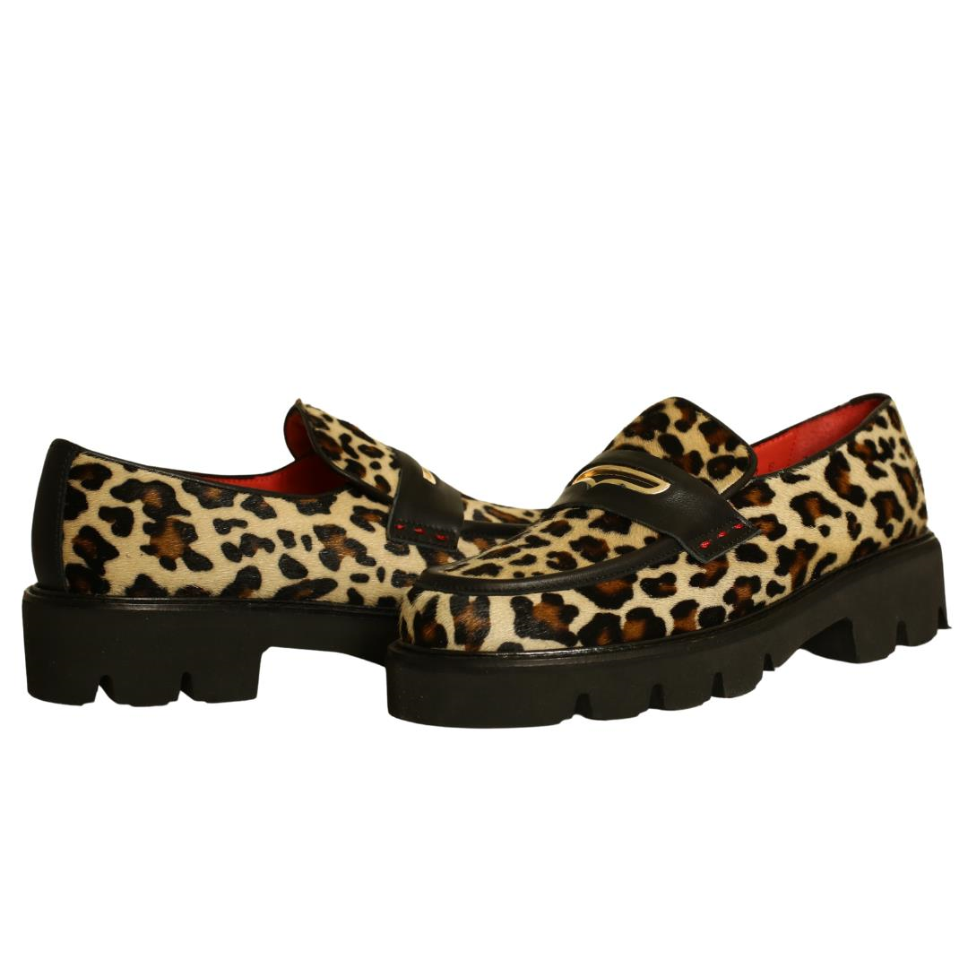 Leopar Deri Kadın Loafer